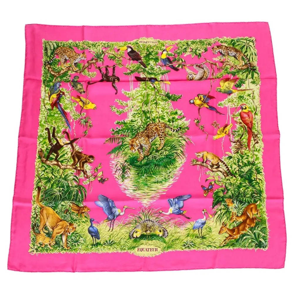 Hermes scarf - barbiecore Equateur